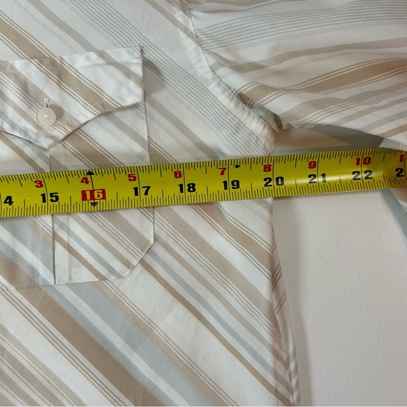 Men’s Ben Sherman Vintage Y2K Tan Striped Button Down Shirt - Medium - Picture 10 of 15